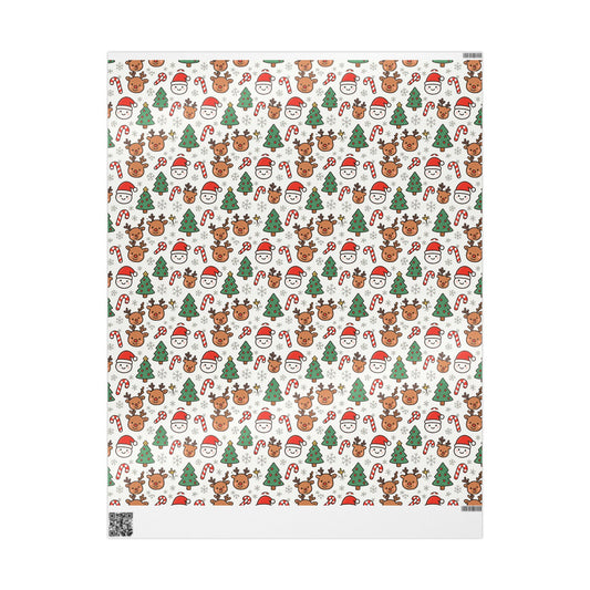 Christmas Reindeer & Santa Wrapping Paper Roll — Festive Holiday Gift Wrap