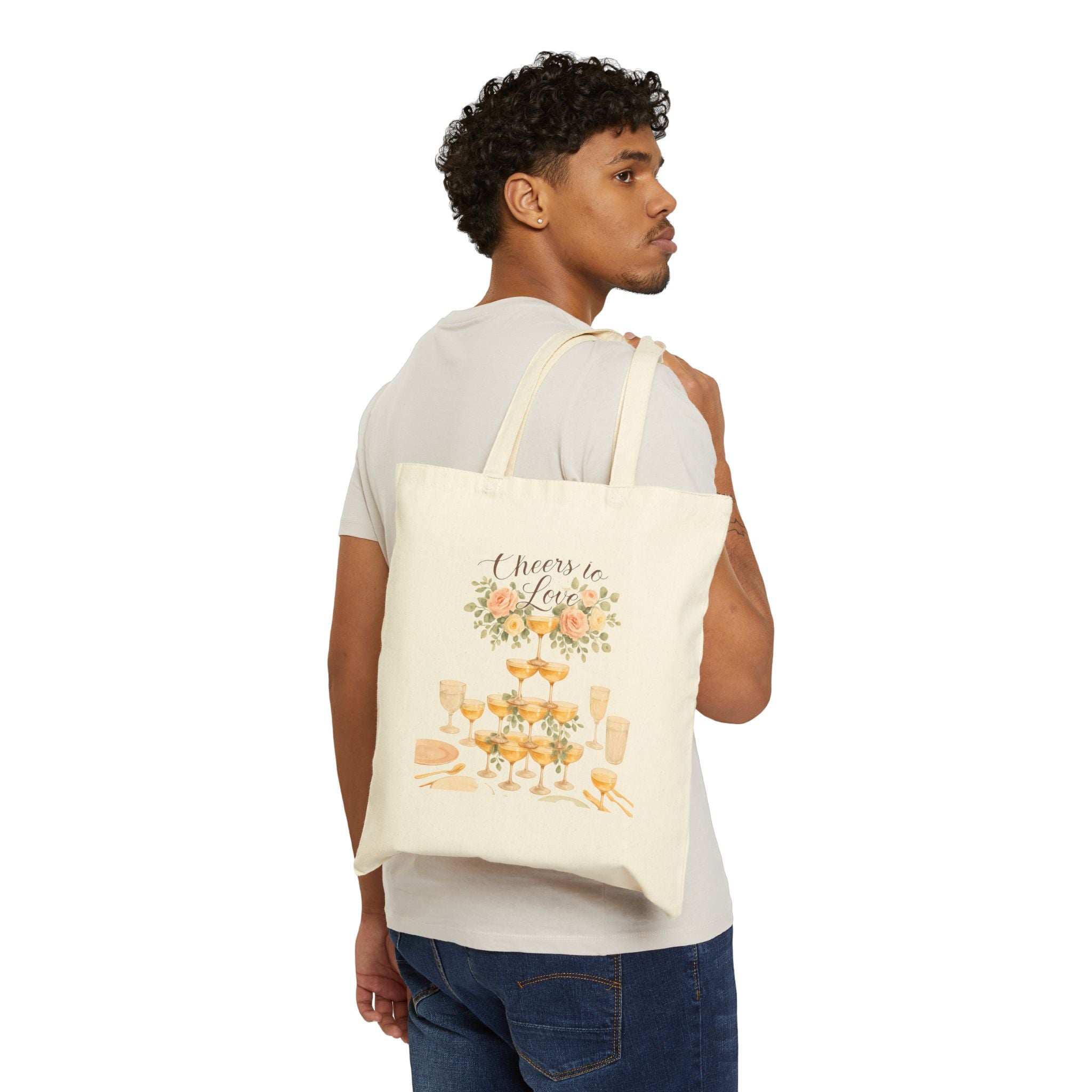 Cheers to Love Cotton Canvas Tote Bag