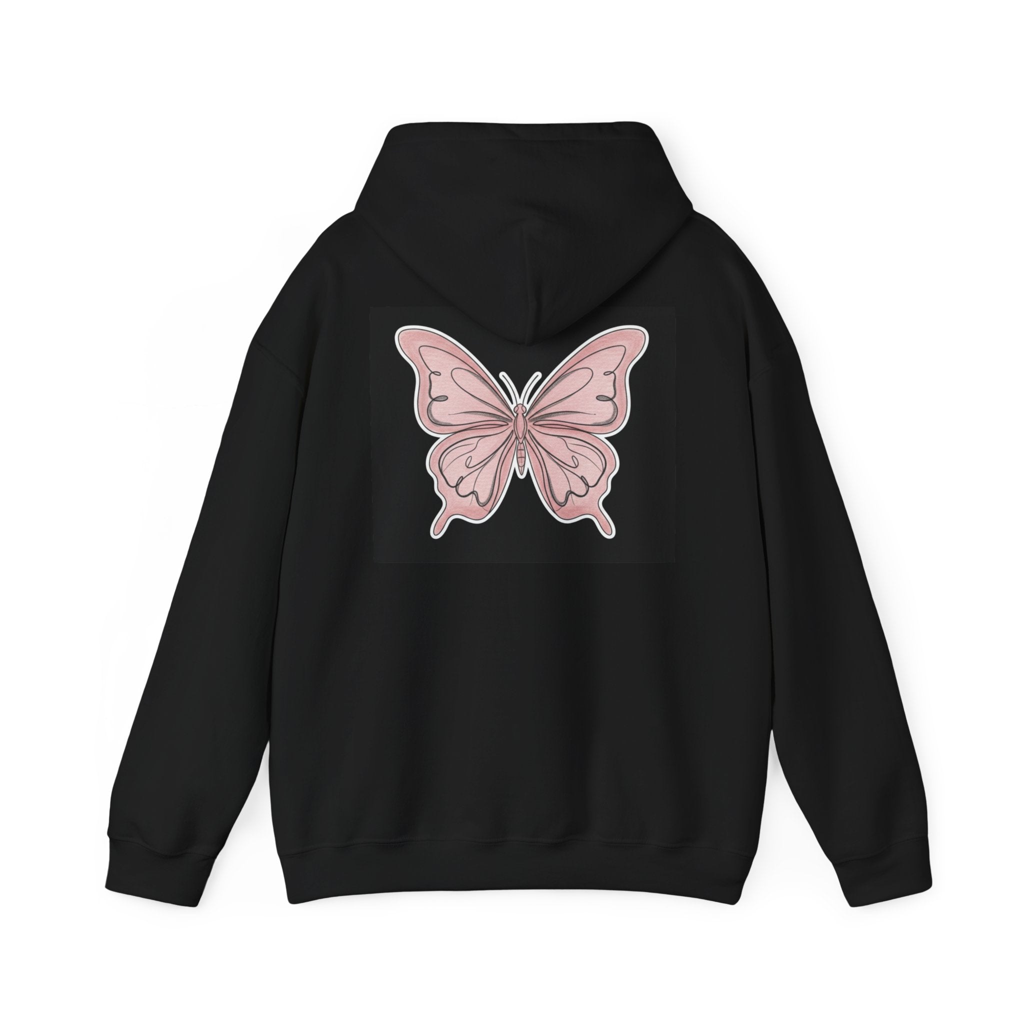 I Can't Snooze Butterfly Hoodie — Pink Retro Text & Butterfly Graphic Pullover