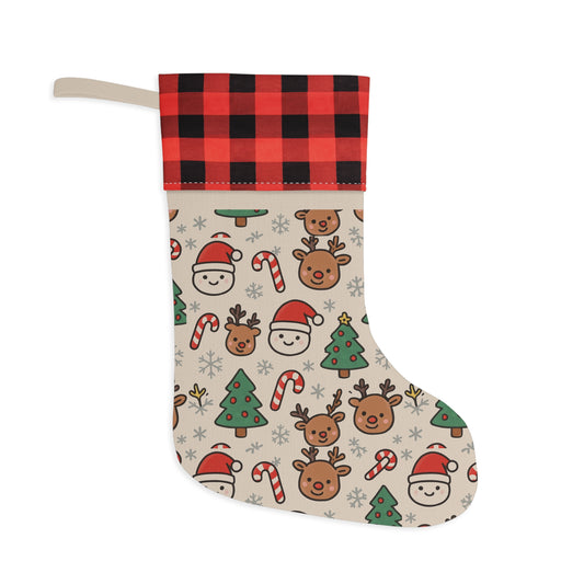 Festive Christmas Stocking with Cute Reindeer and Holiday Cheer