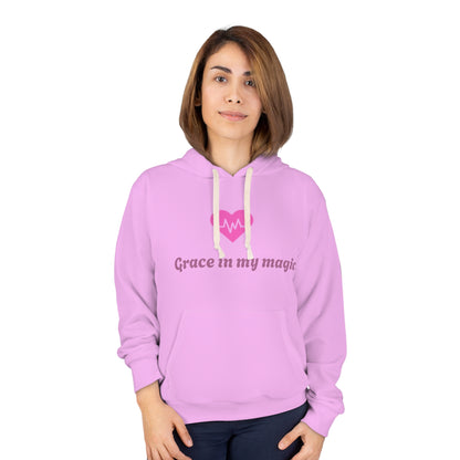 Grace In My Magic Hoodie — Pink Heart Pulse Graphic Pullover