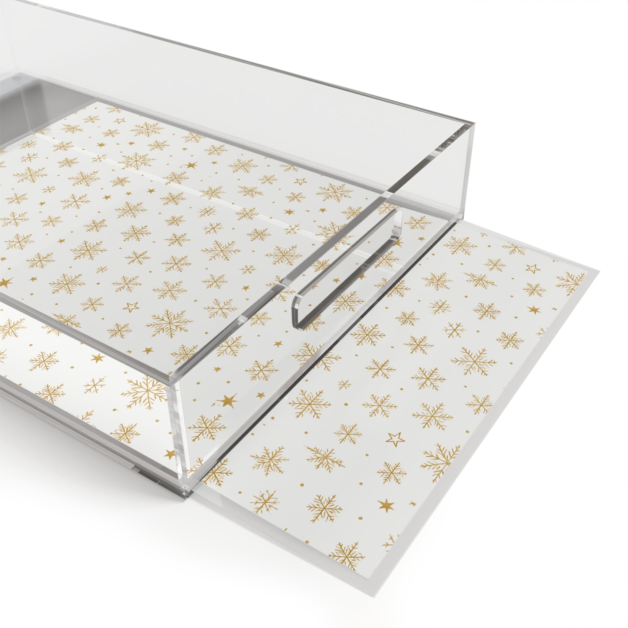 Gold Starburst Acrylic Serving Tray — Holiday Decorative Hostess Tray