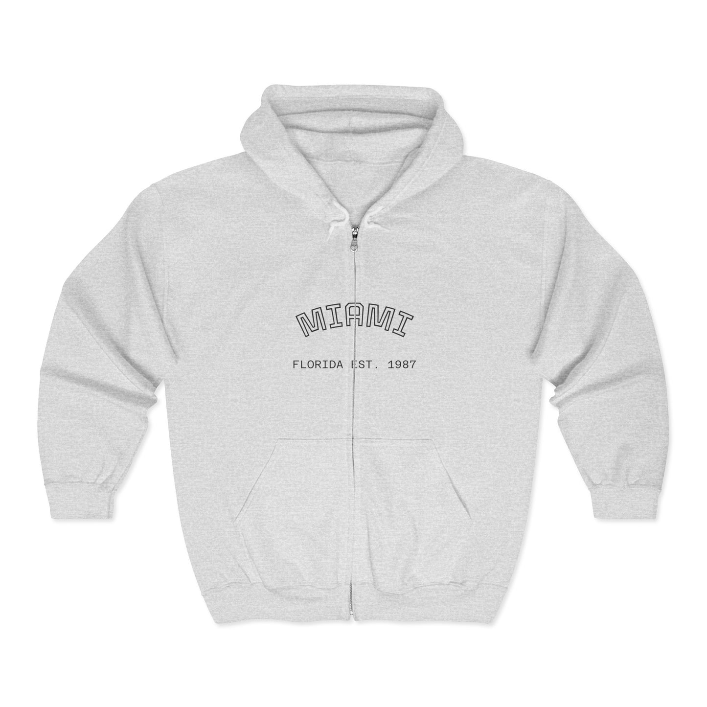 Black Full-Zip Hoodie — Classic Minimalist Zip-Up Hooded Sweatshirt