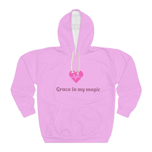 Grace In My Magic Hoodie — Pink Heart Pulse Graphic Pullover