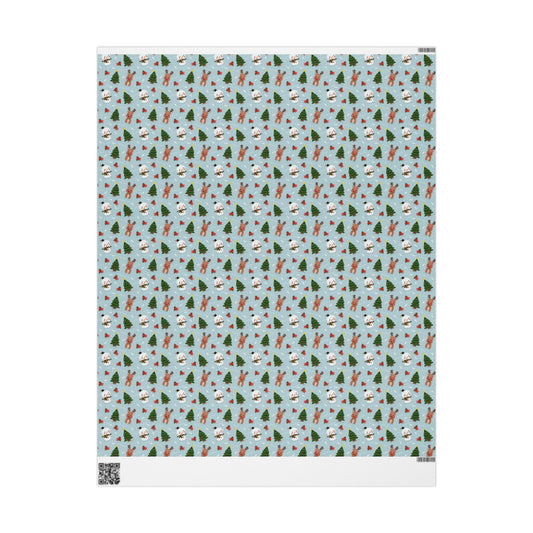 Christmas Snowman & Tree Wrapping Paper — Festive Holiday Gift Wrap