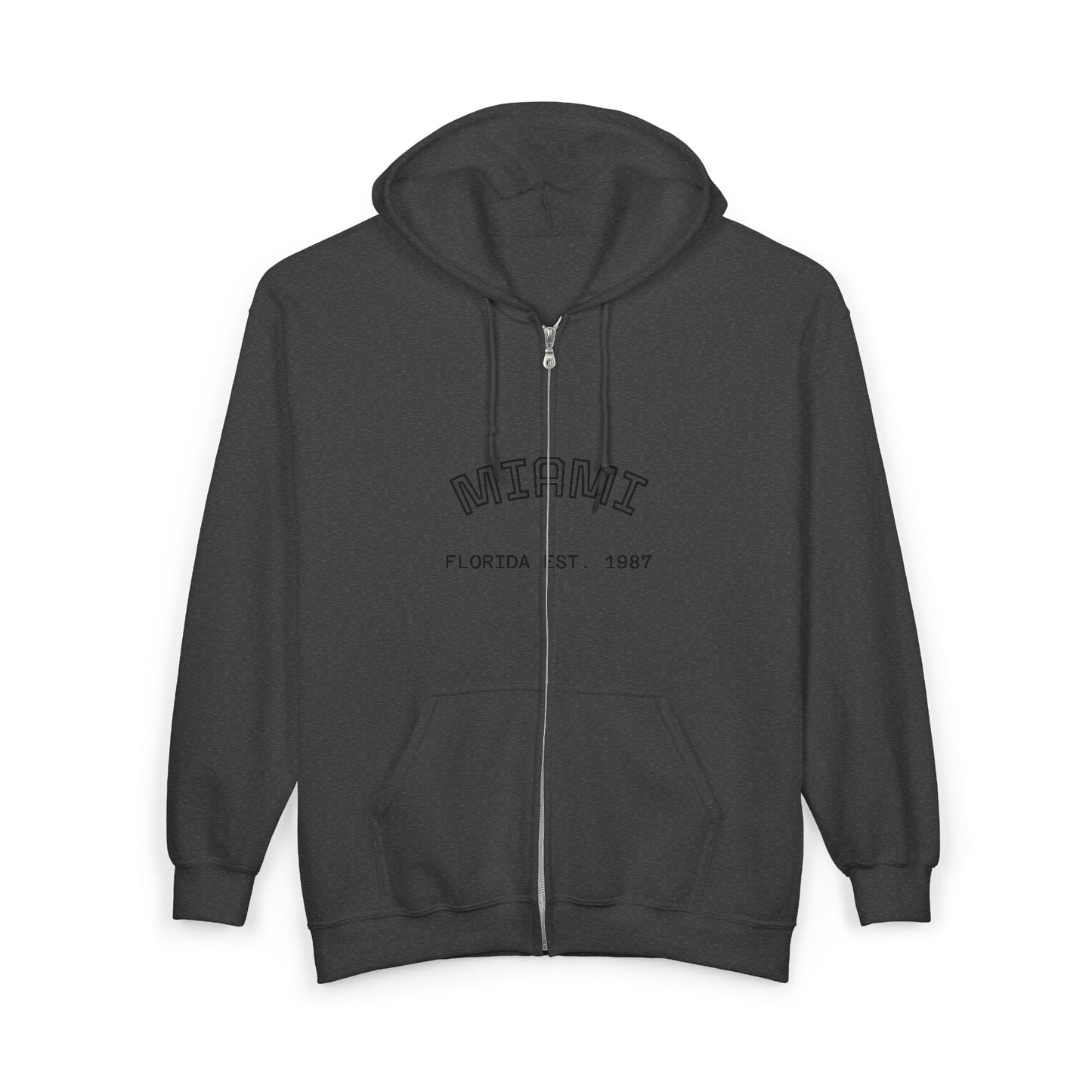 Black Full-Zip Hoodie — Classic Minimalist Zip-Up Hooded Sweatshirt
